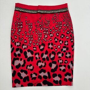 JustCavalli jaguar print satin skirt IT 44